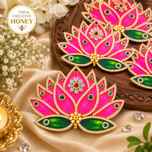Printed Lotus MDF Cutout – Decorative Embellishment for DIY & Décor