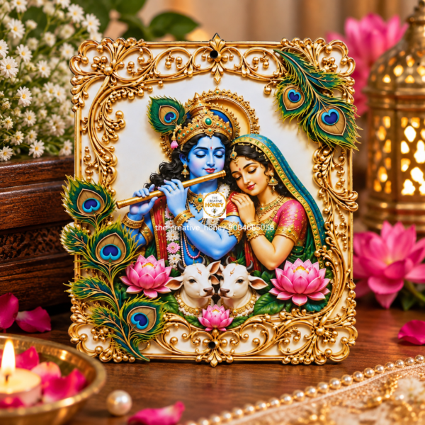 Radha Krishna Printed MDF Cutout – 6 Inch | Pack of 10
