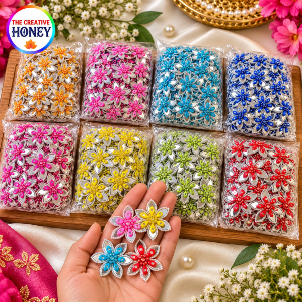 Mirror Flower Patches – Mixed Colour | Pack of 100